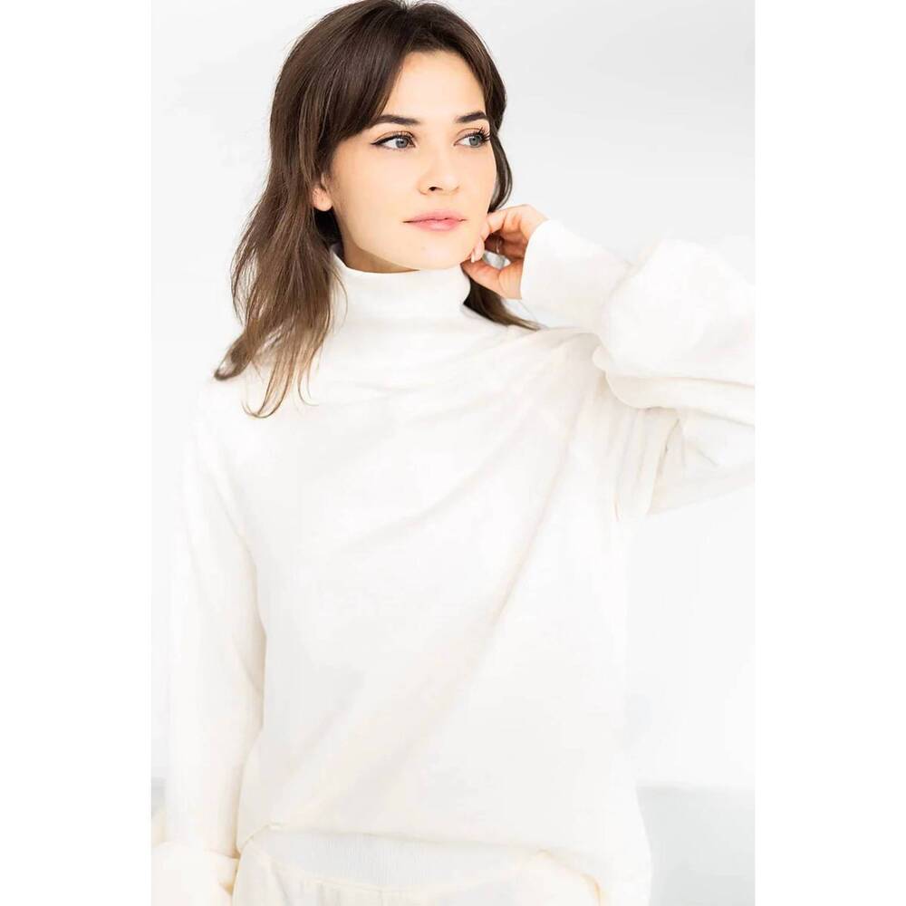NEW SALUA raglan turtleneck sweater in white